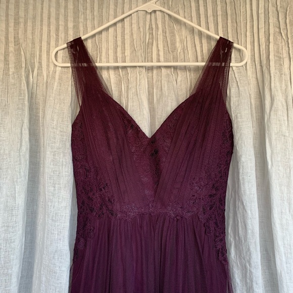 Watters Harlynn Bridesmaid Dress, Eggplant/Purple - Picture 3 of 7